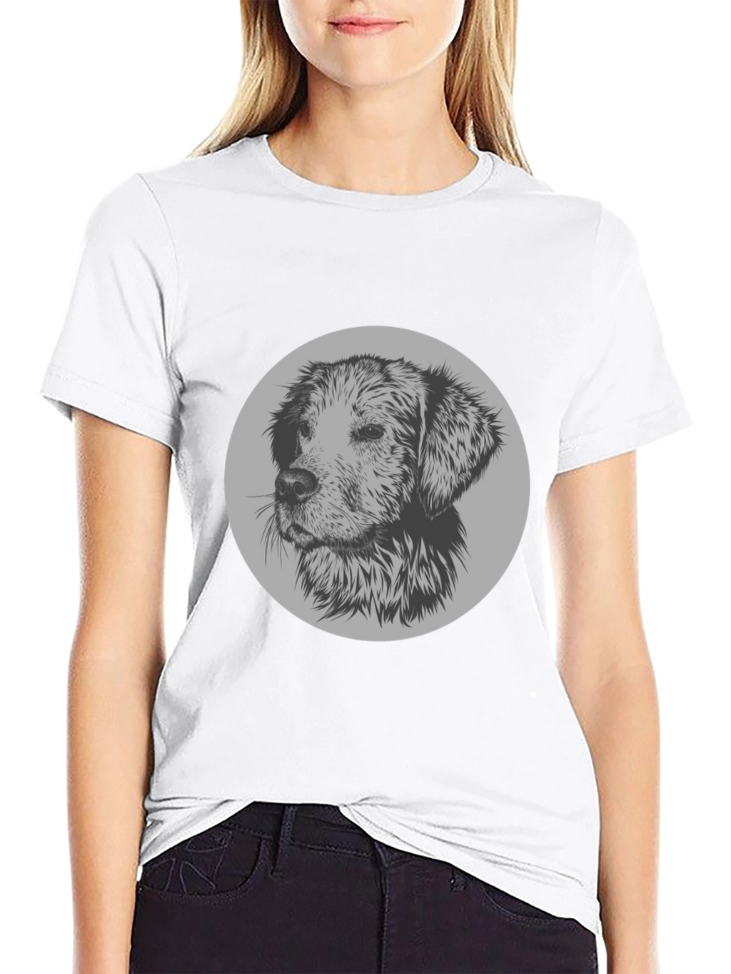 Dog Graphic Print Crew Neck T-Shirt