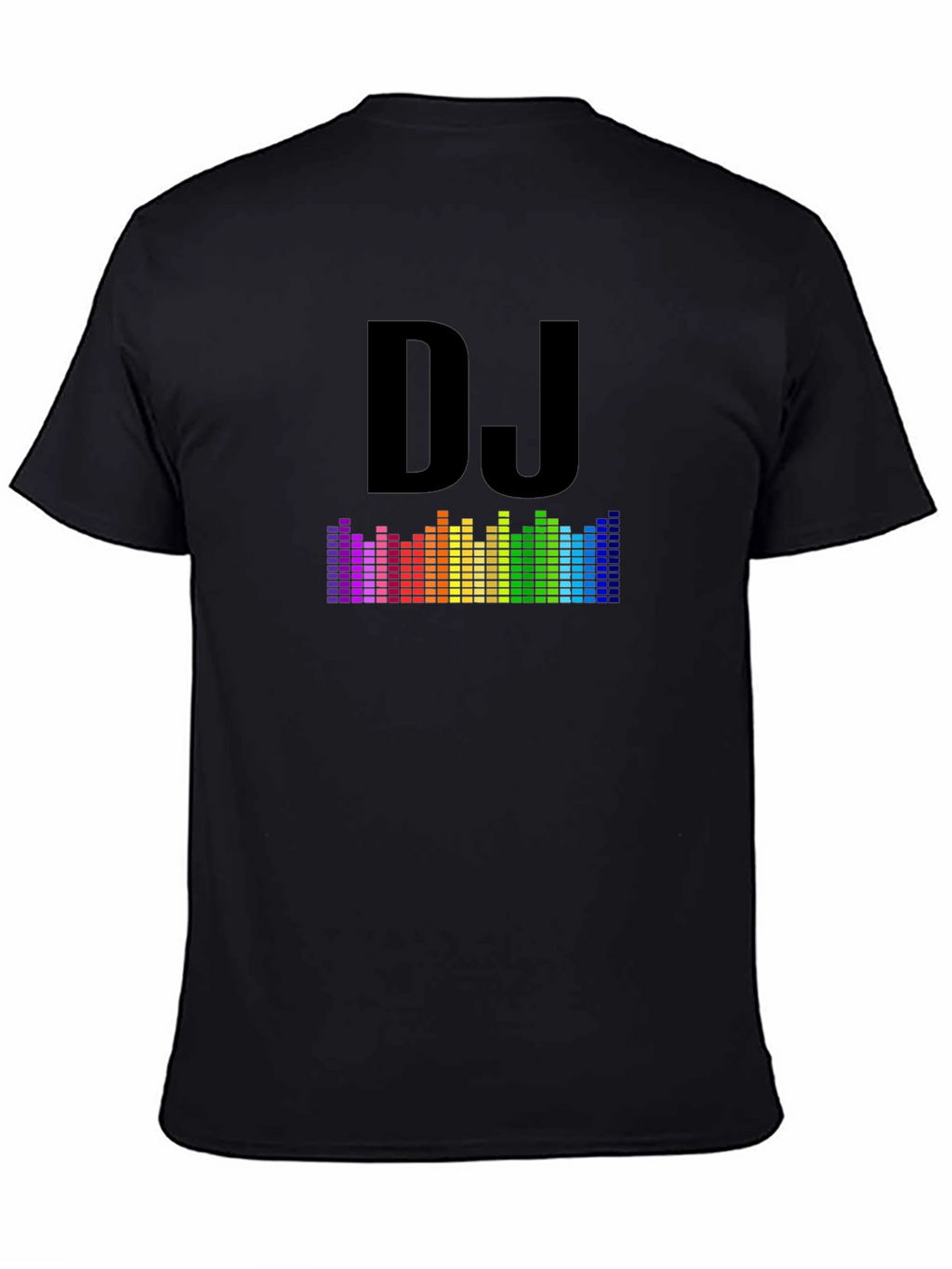 DJ Rainbow Equalizer Graphic Tee - Black Cotton Blend