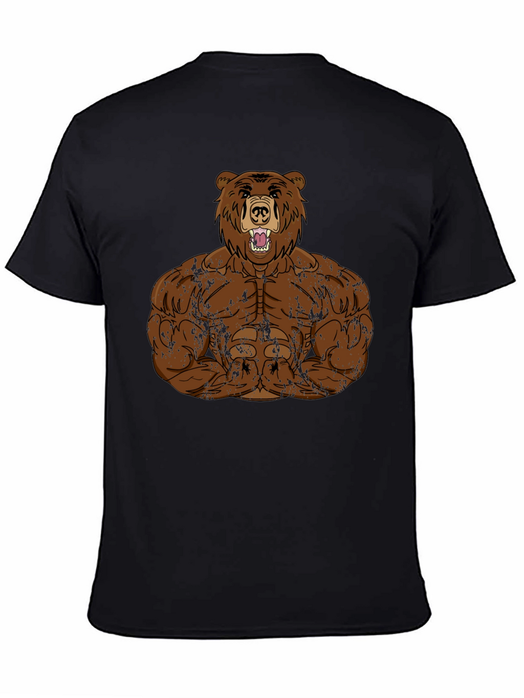 Muscle Bear Graphic Tee - Black Cotton Blend