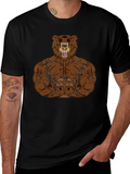 Muscle Bear Graphic Tee - Black Cotton Blend