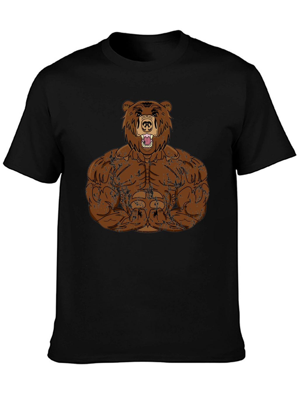 Muscle Bear Graphic Tee - Black Cotton Blend