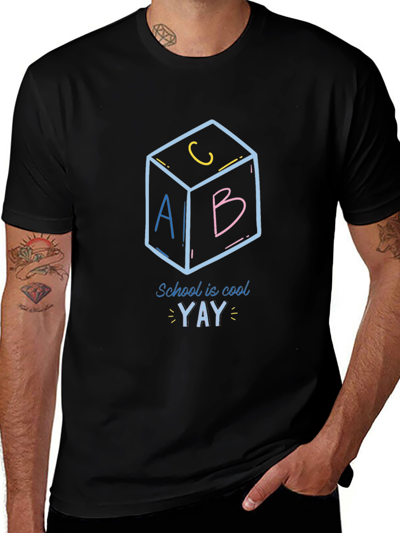 School is Cool Black T-Shirt