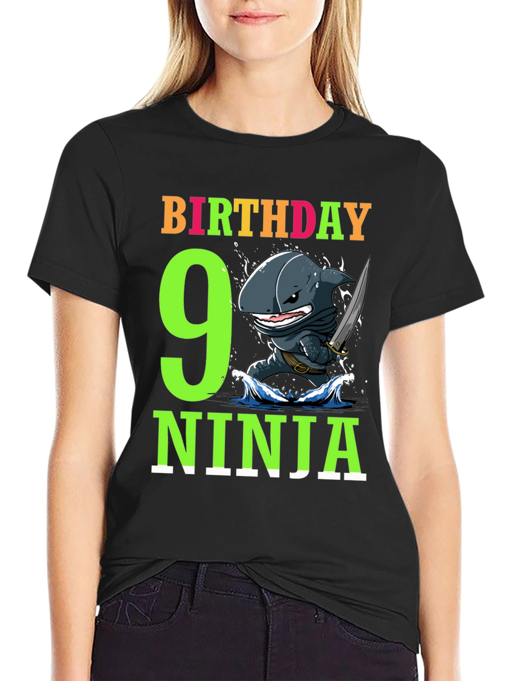 9th Birthday Ninja Shark T-Shirt