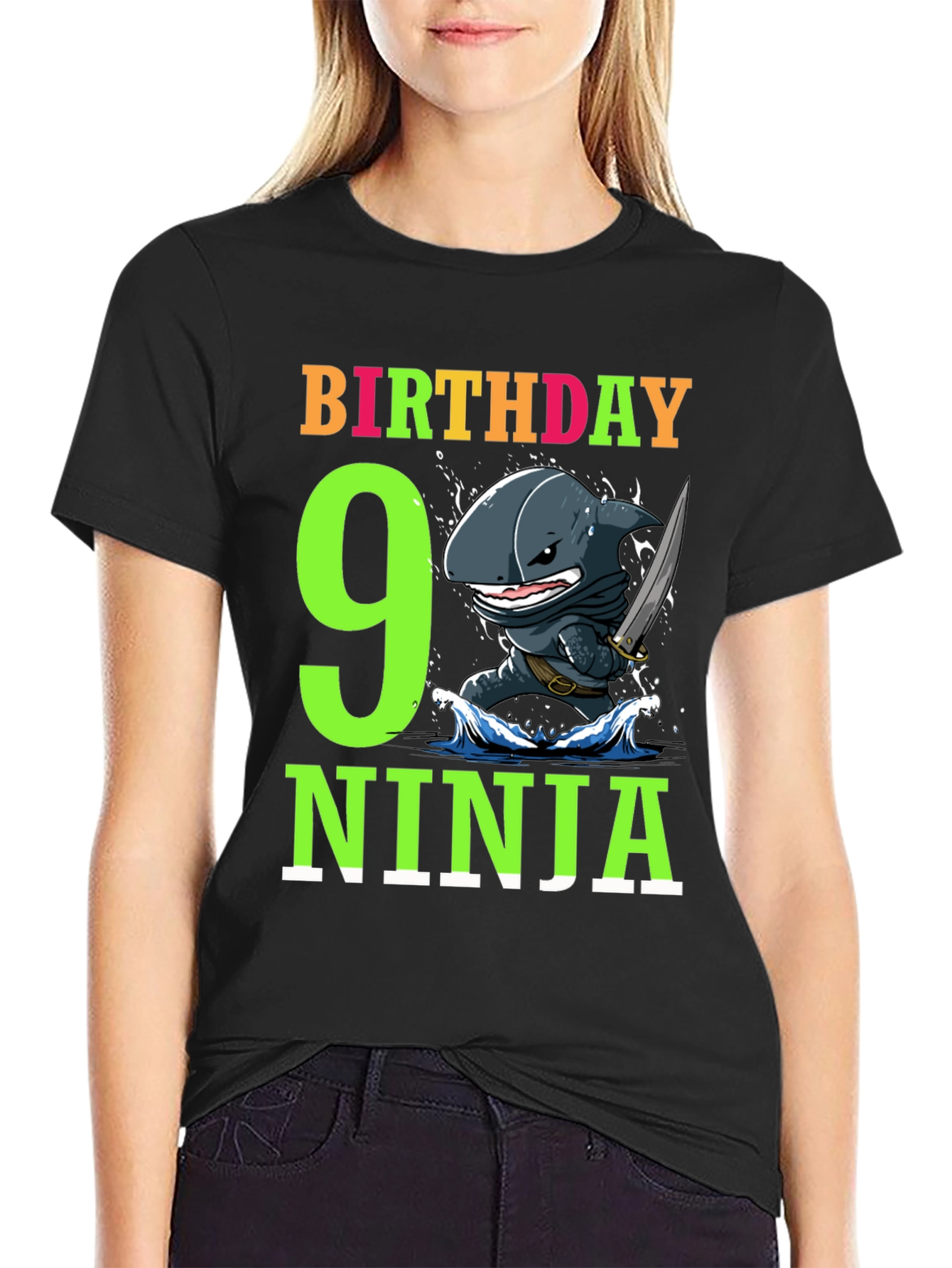 9th Birthday Ninja Shark T-Shirt