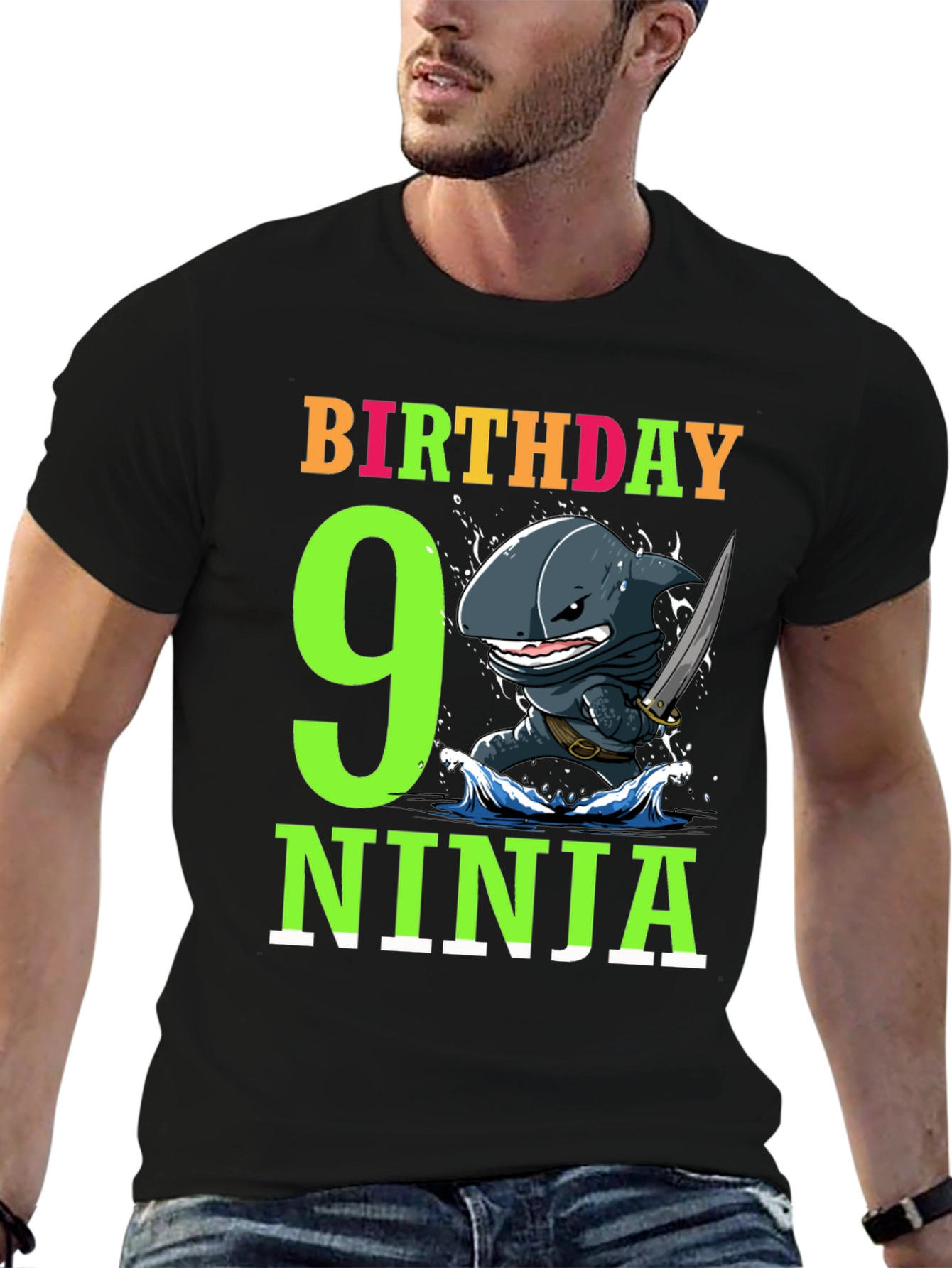 9th Birthday Ninja Shark T-Shirt