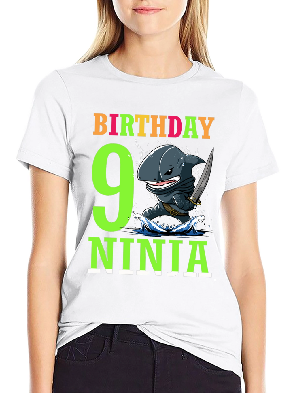 9th Birthday Ninja Shark T-Shirt