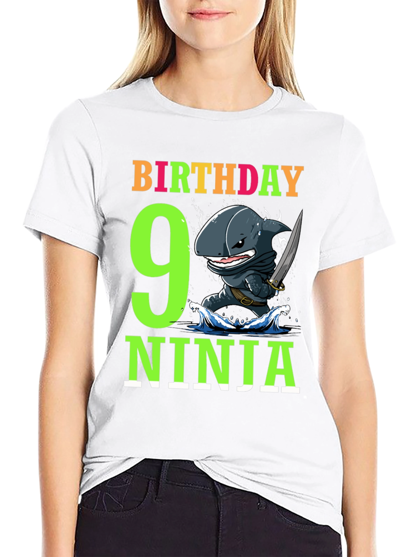 9th Birthday Ninja Shark T-Shirt
