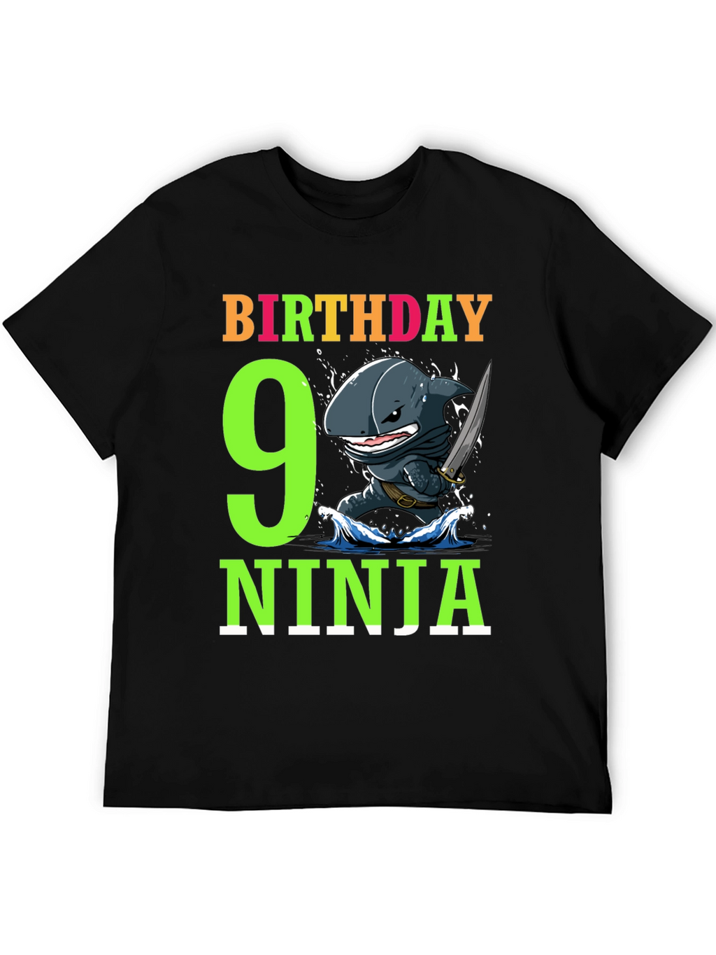 9th Birthday Ninja Shark T-Shirt
