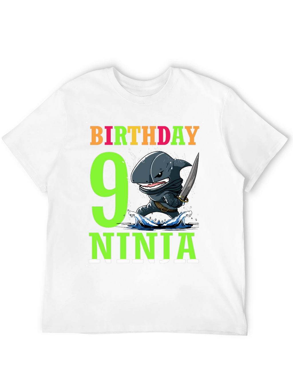 9th Birthday Ninja Shark T-Shirt