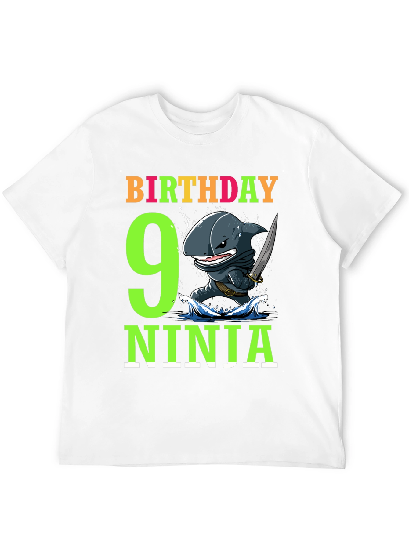 9th Birthday Ninja Shark T-Shirt