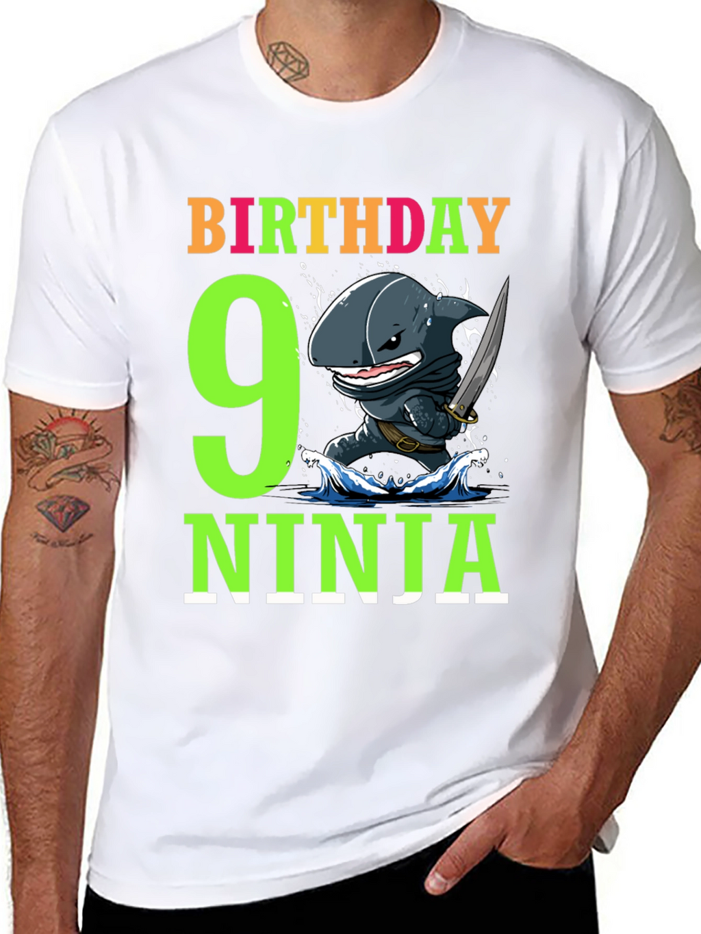 9th Birthday Ninja Shark T-Shirt