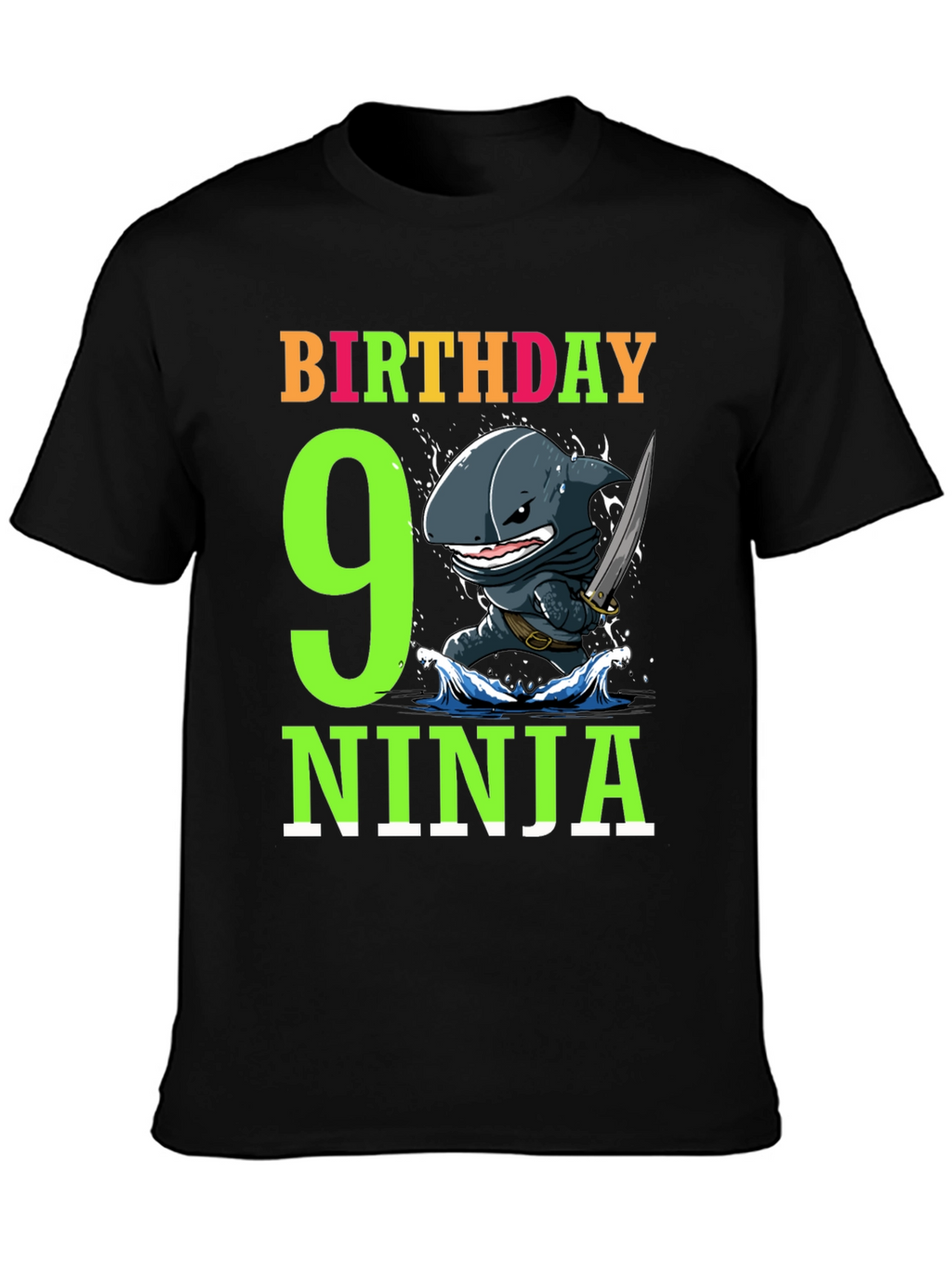 9th Birthday Ninja Shark T-Shirt