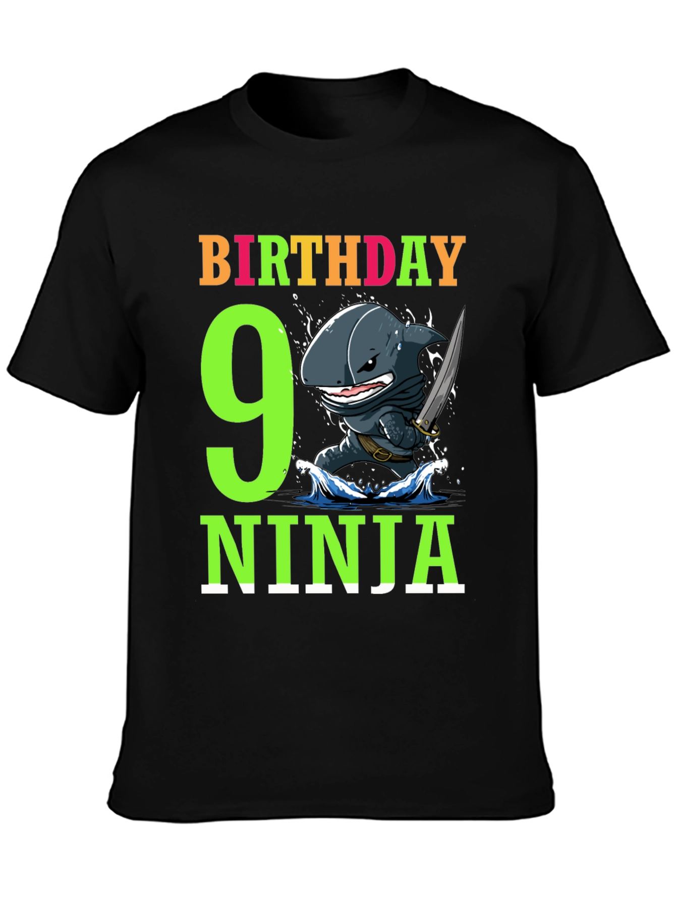 9th Birthday Ninja Shark T-Shirt