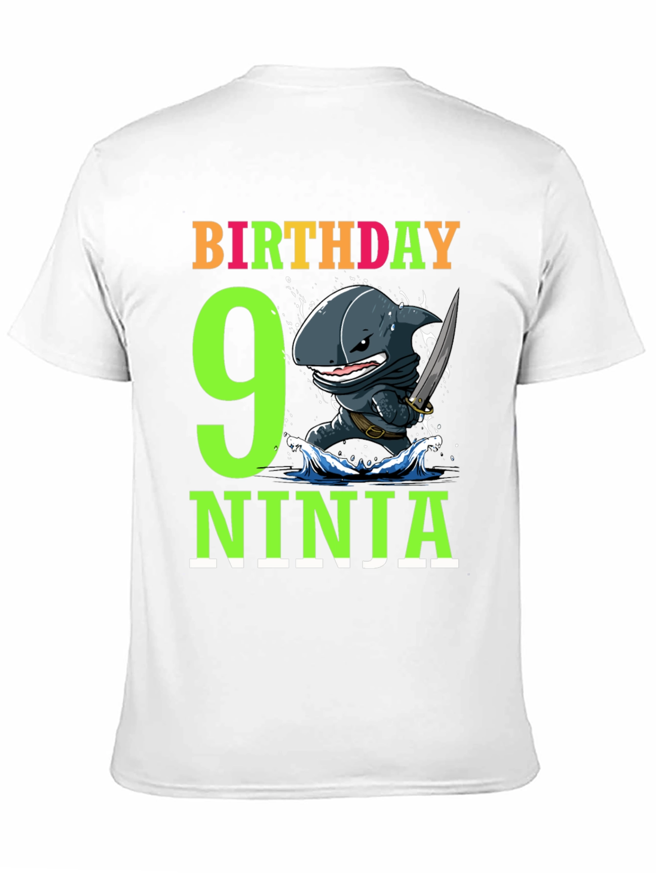 9th Birthday Ninja Shark T-Shirt