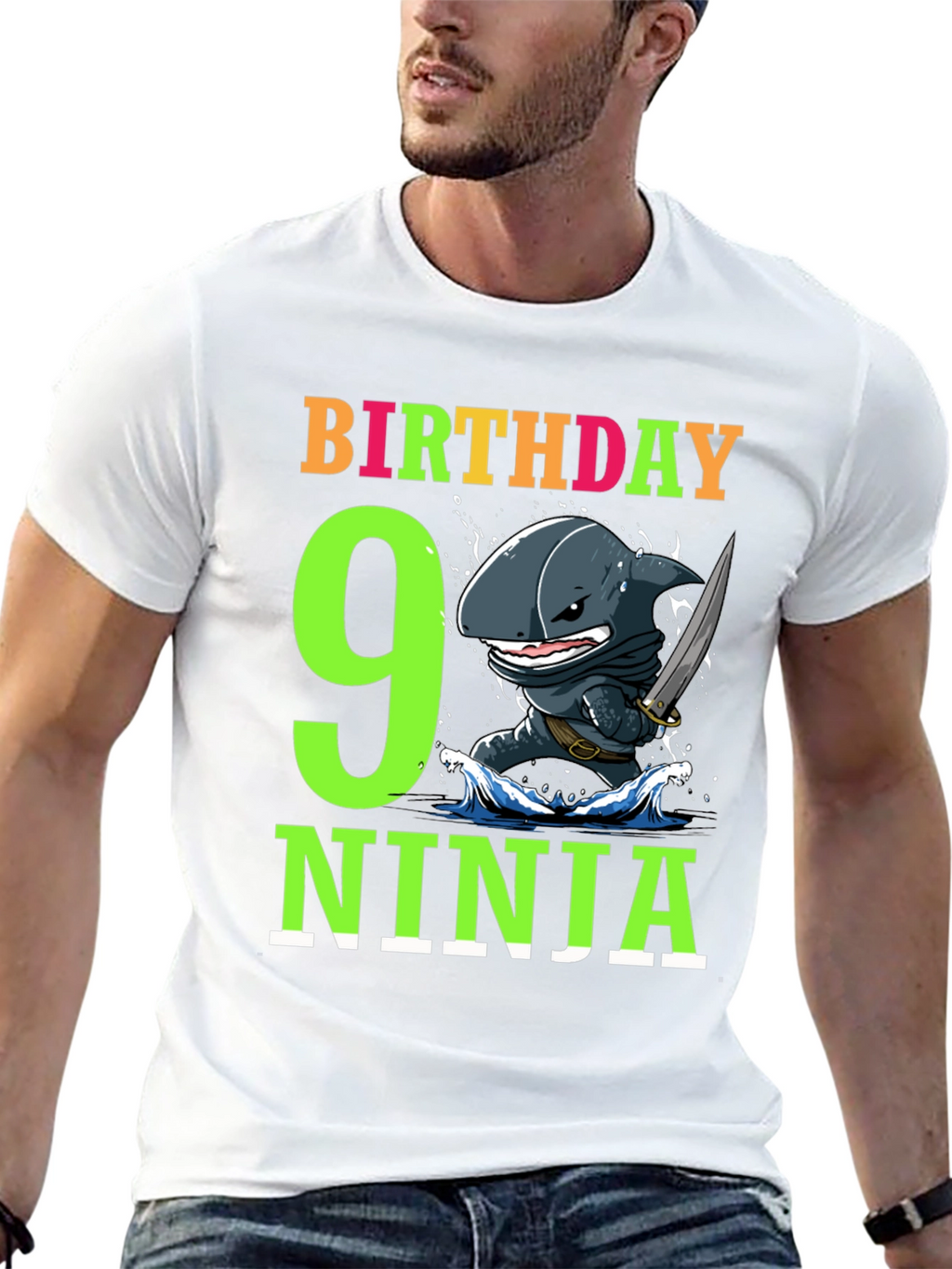 9th Birthday Ninja Shark T-Shirt