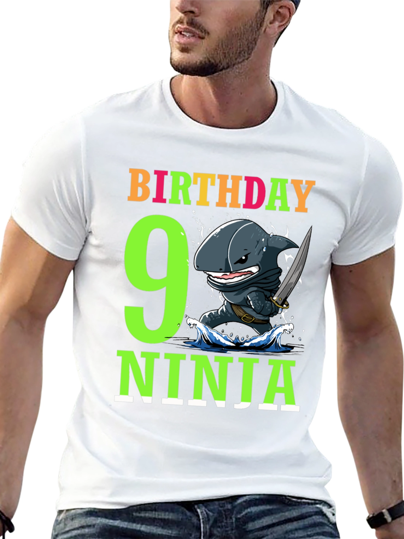 9th Birthday Ninja Shark T-Shirt