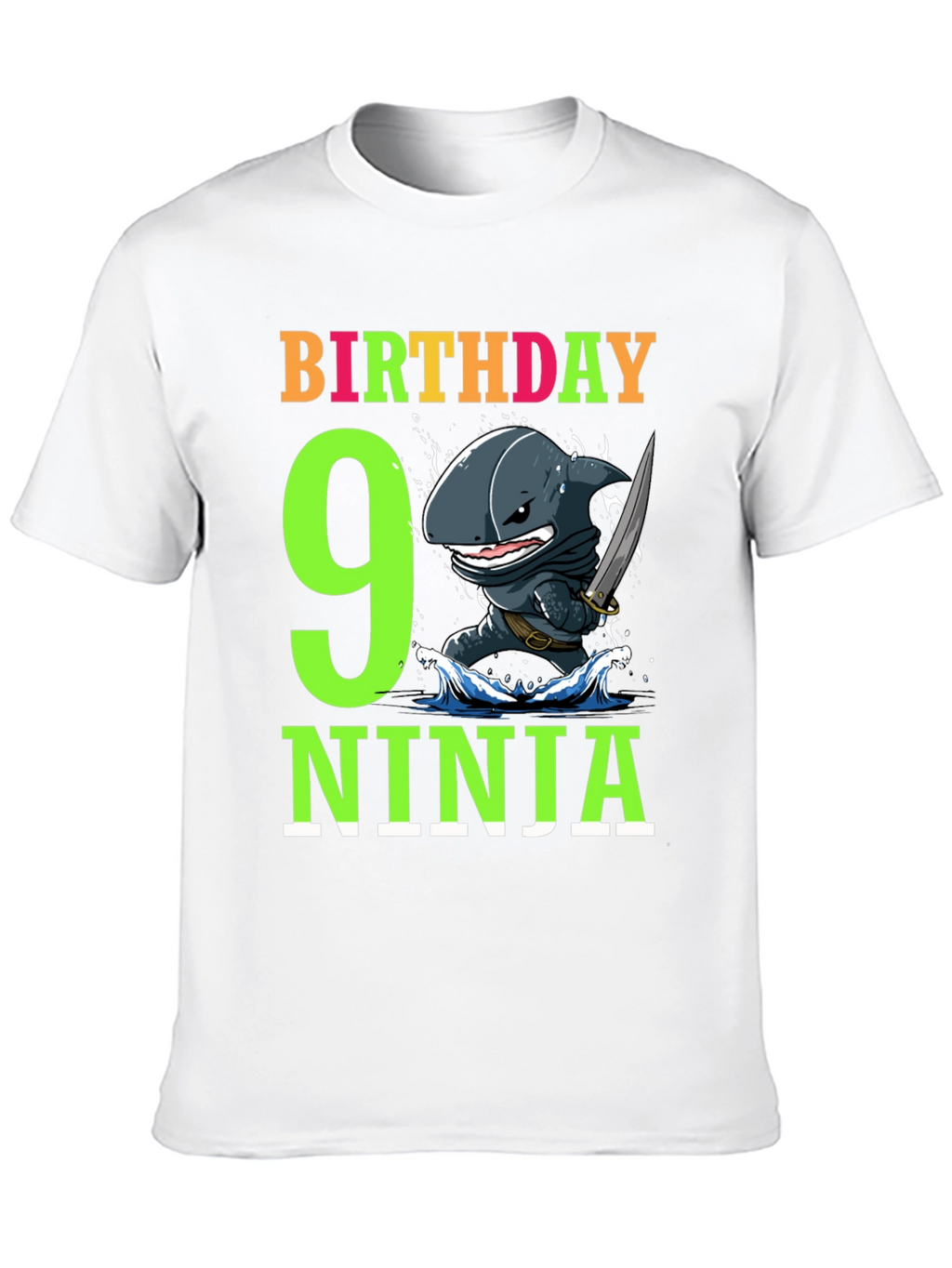 9th Birthday Ninja Shark T-Shirt