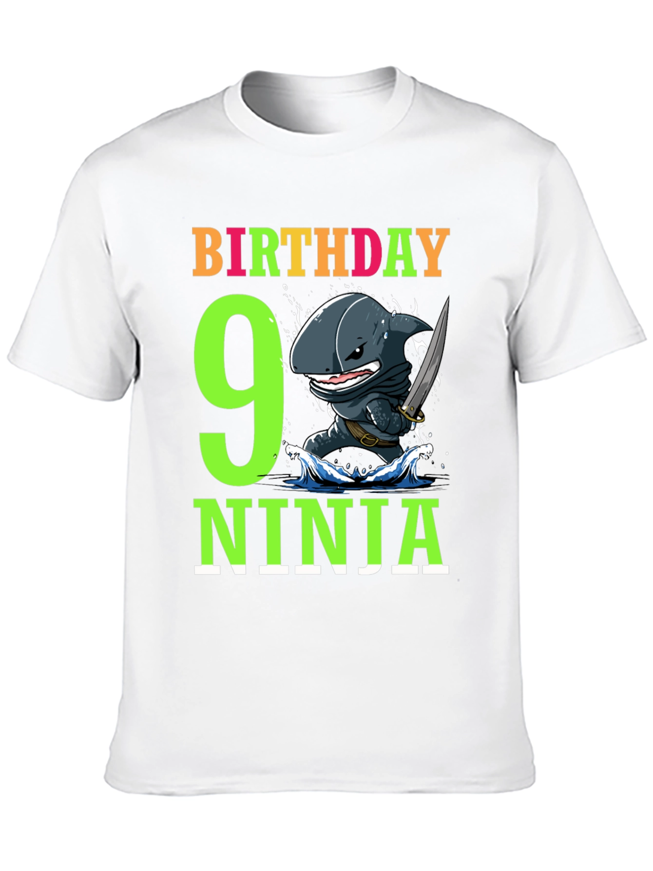 9th Birthday Ninja Shark T-Shirt