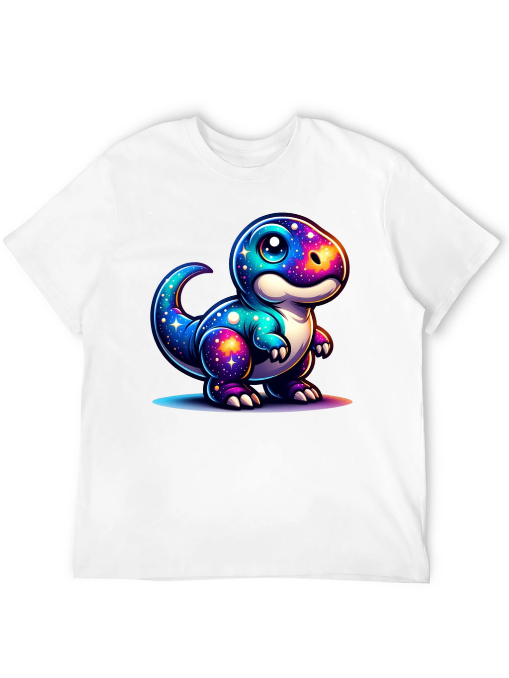 Galaxy Dinosaur Graphic Tee - Trendy Black T-Shirt
