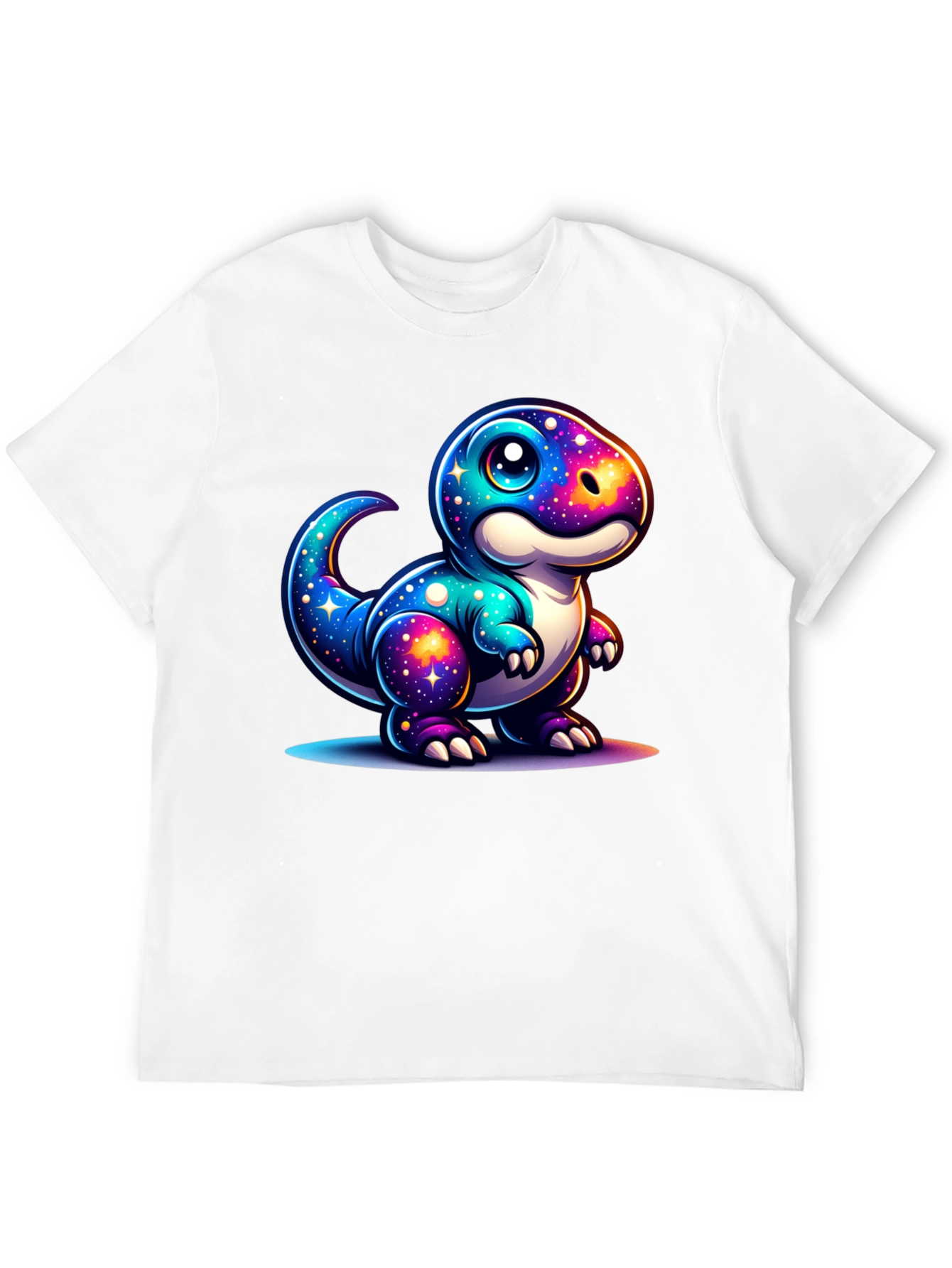 Galaxy Dinosaur Graphic Tee - Trendy Black T-Shirt
