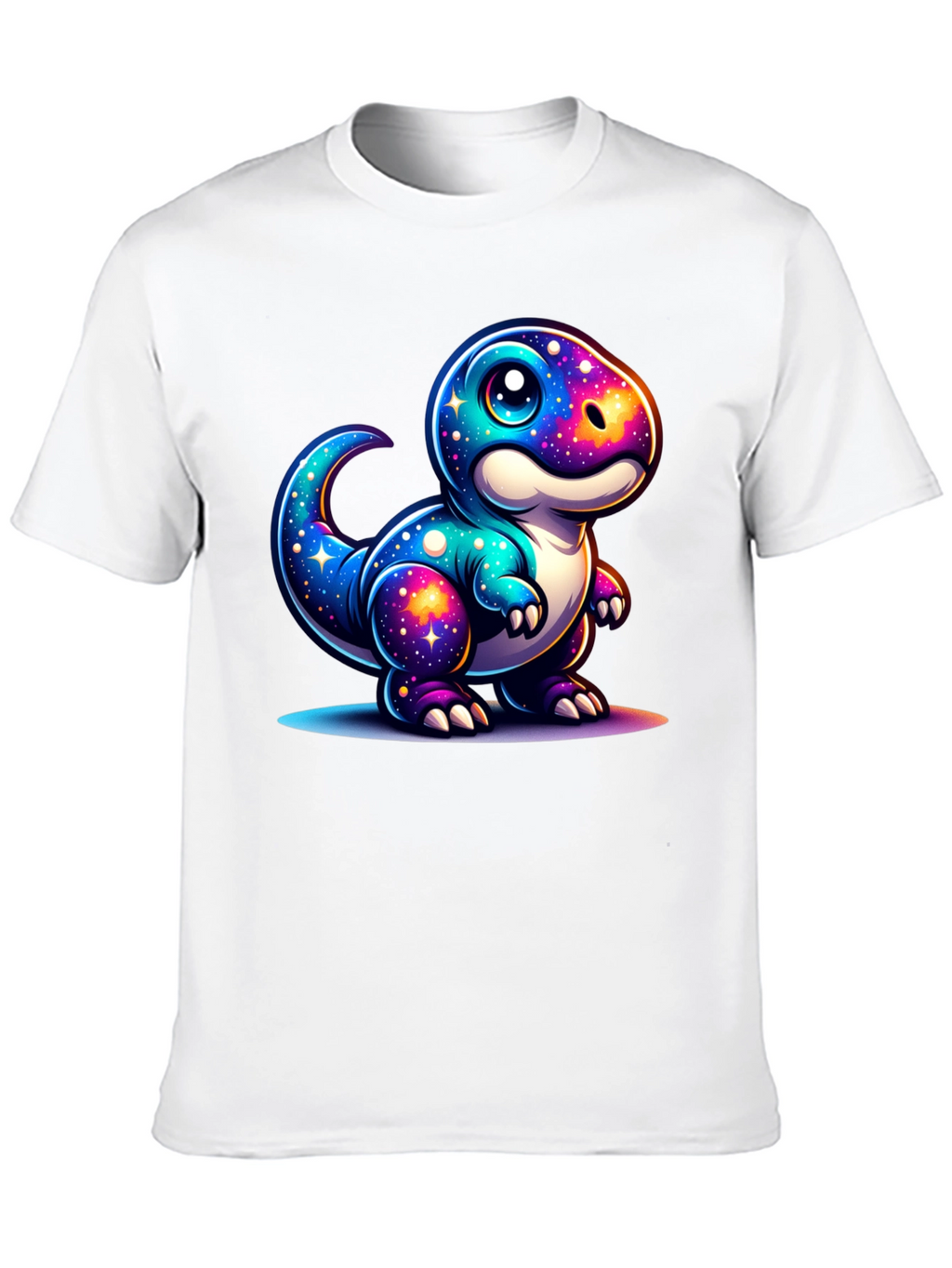 Galaxy Dinosaur Graphic Tee - Trendy Black T-Shirt