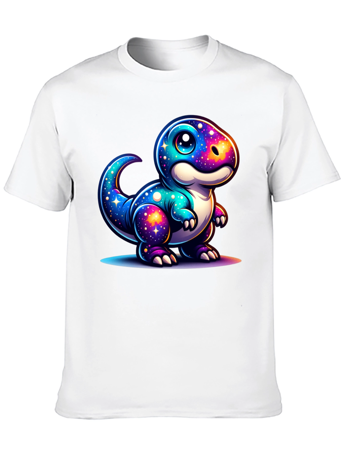 Galaxy Dinosaur Graphic Tee - Trendy Black T-Shirt