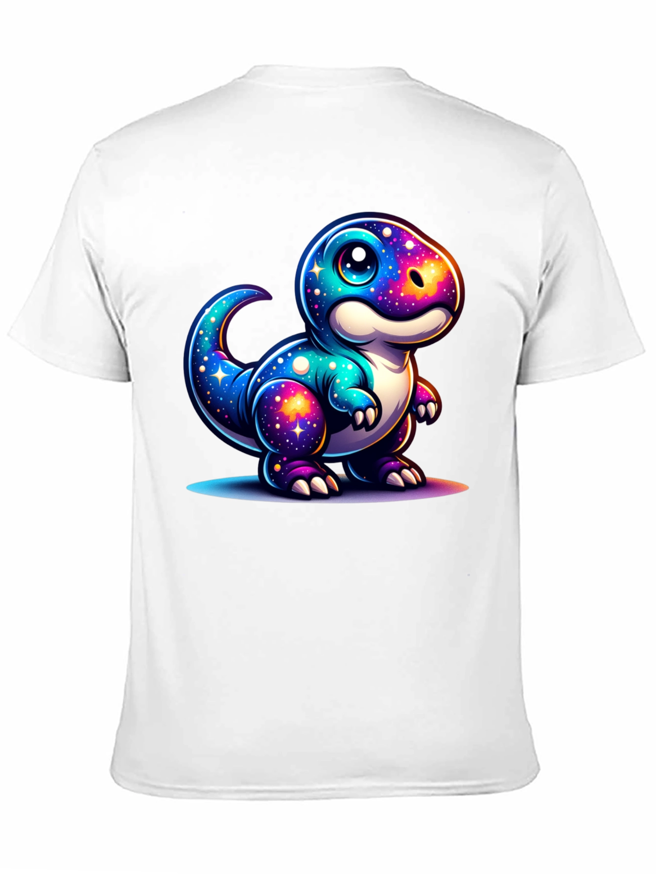 Galaxy Dinosaur Graphic Tee - Trendy Black T-Shirt