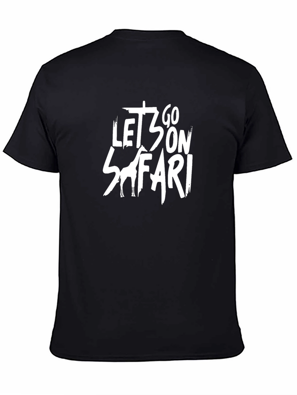 Lets Go on Safari Mens Black Graphic Tee