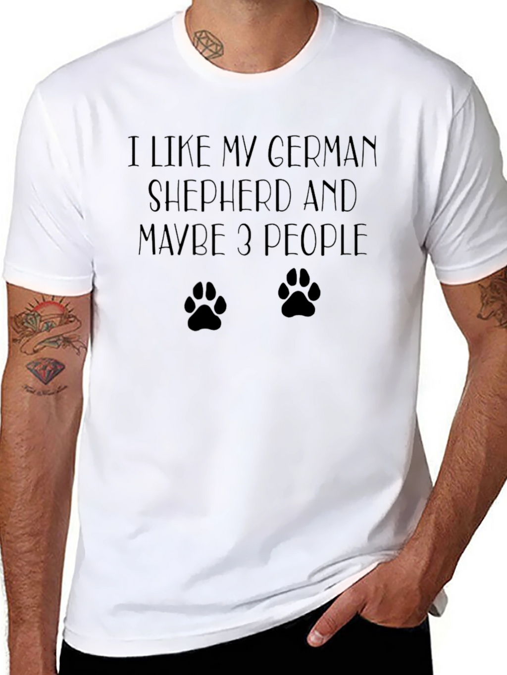 German Shepherd Lover T-Shirt - Dog Paw Print