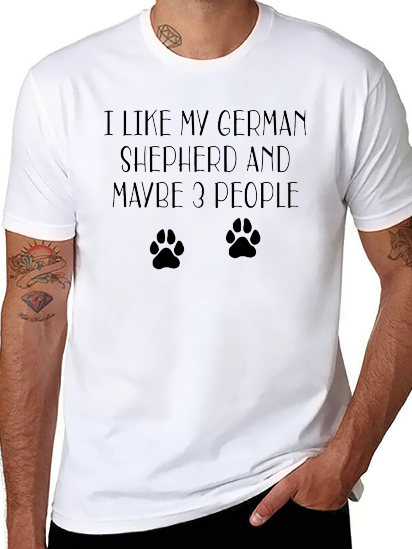 German Shepherd Lover T-Shirt - Dog Paw Print
