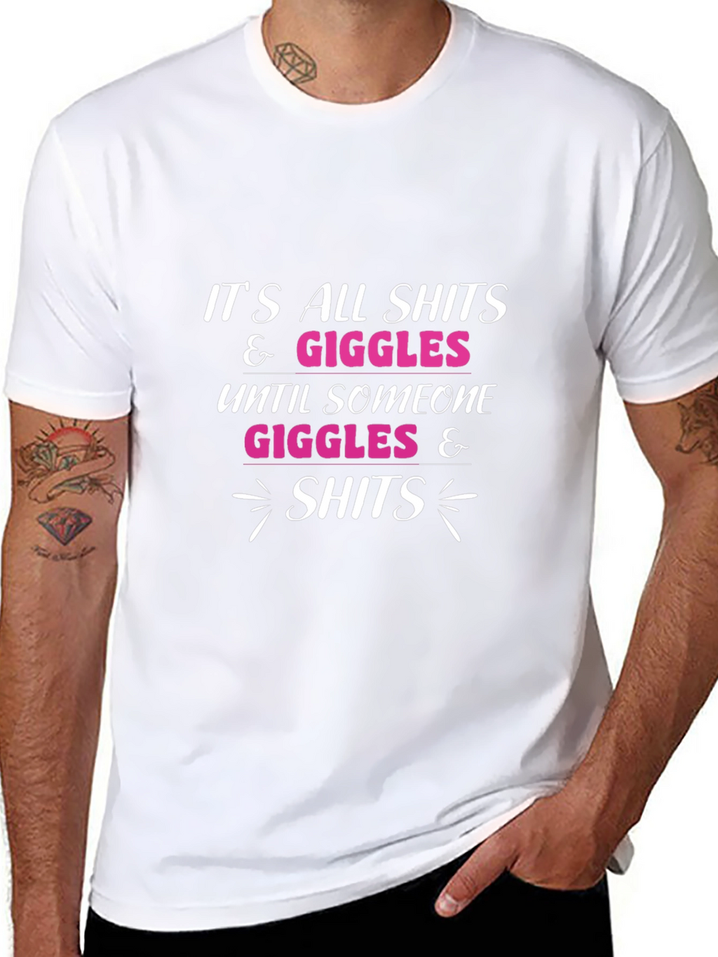 Funny Shits & Giggles Graphic Tee - Black