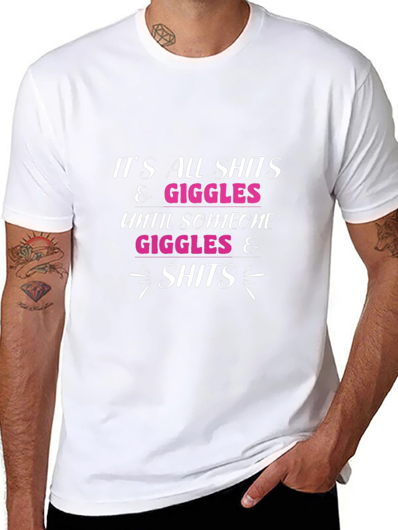 Funny Shits & Giggles Graphic Tee - Black