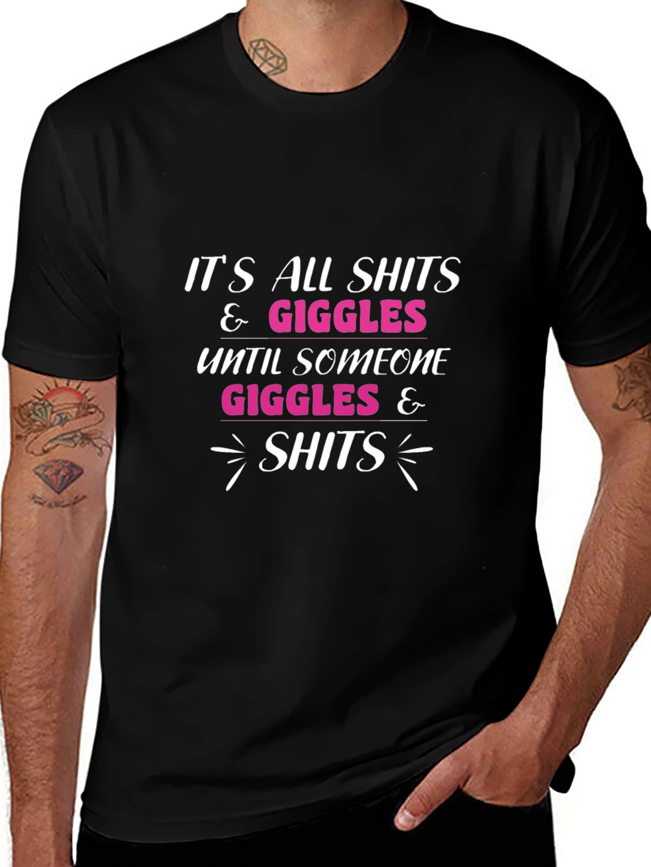 Funny Shits & Giggles Graphic Tee - Black