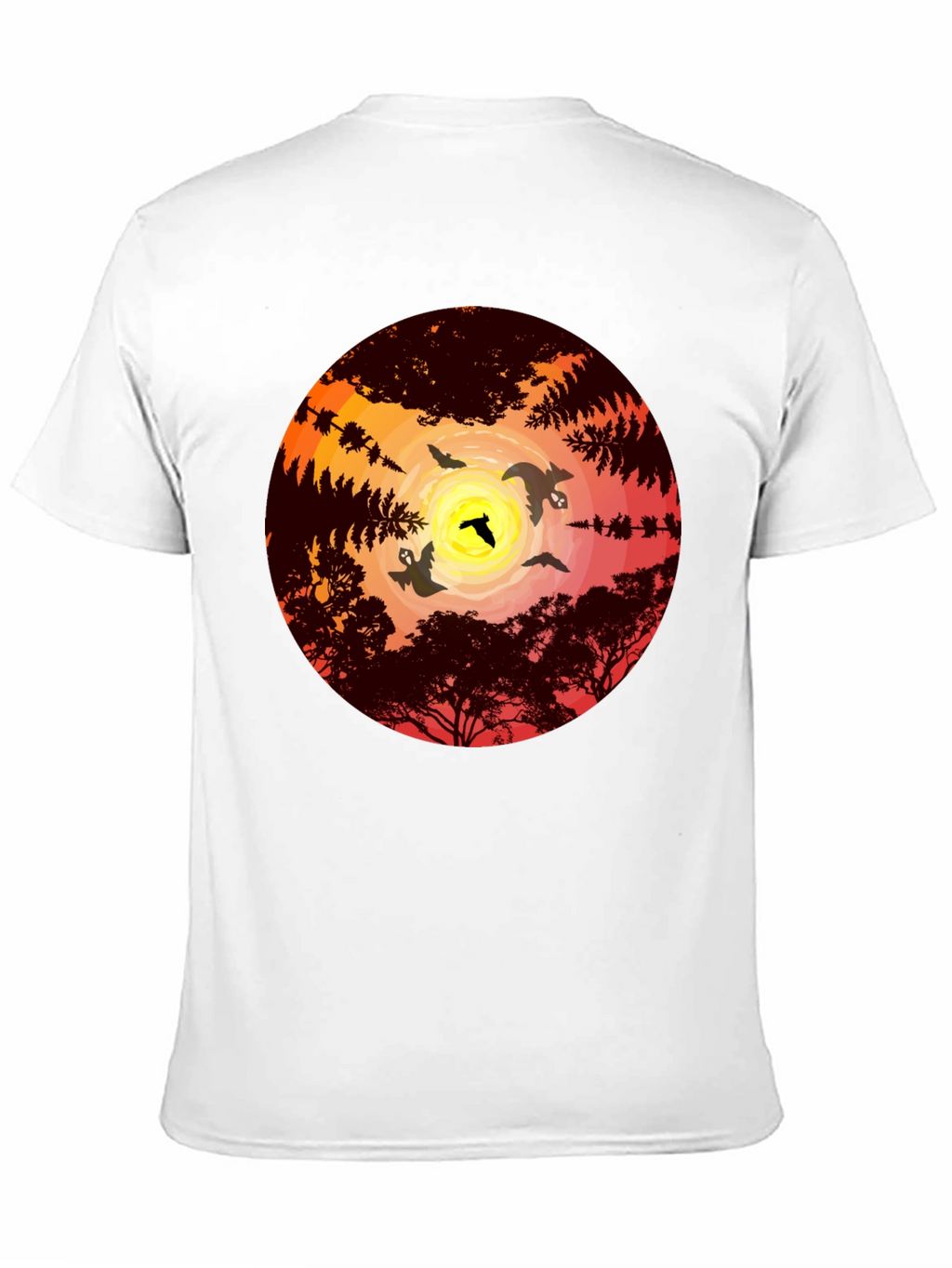 Sunset Bats Graphic Tee - Mens Black T-Shirt