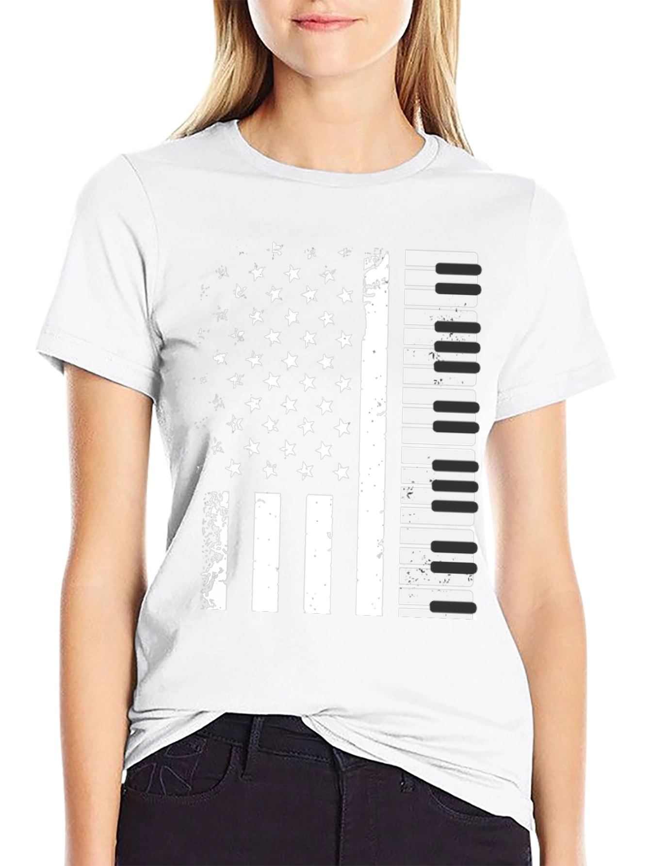 Piano Flag Graphic T-Shirt