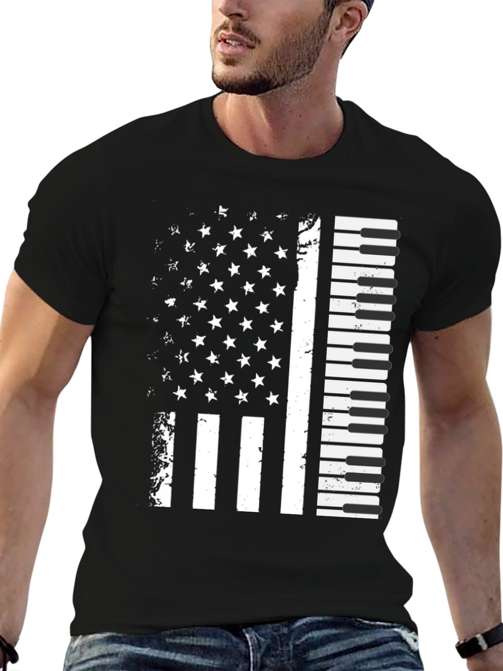 Piano Flag Graphic T-Shirt