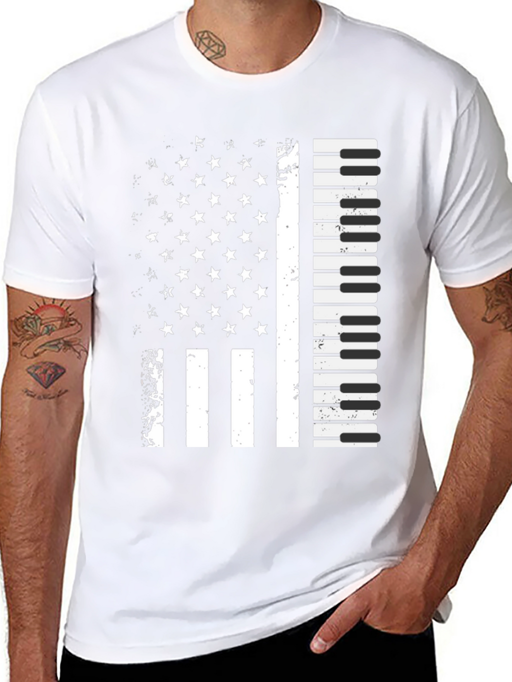 Piano Flag Graphic T-Shirt