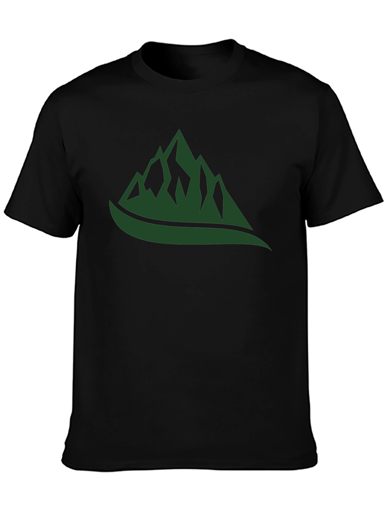 Mountain Graphic Tee - Black Cotton Casual Shirt