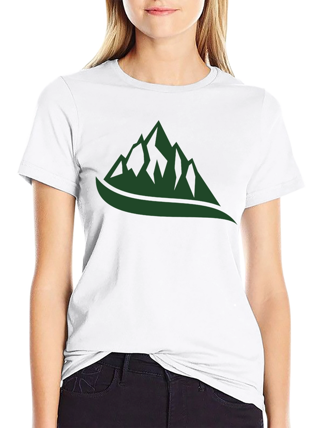 Mountain Graphic Tee - Black Cotton Casual Shirt