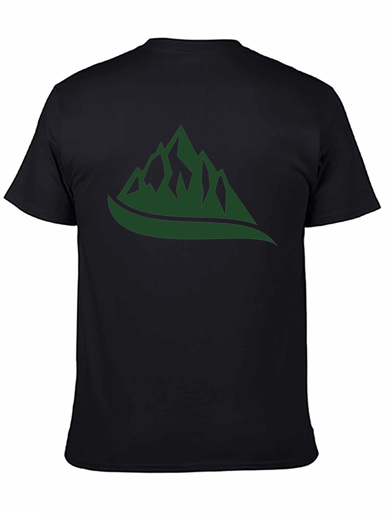 Mountain Graphic Tee - Black Cotton Casual Shirt