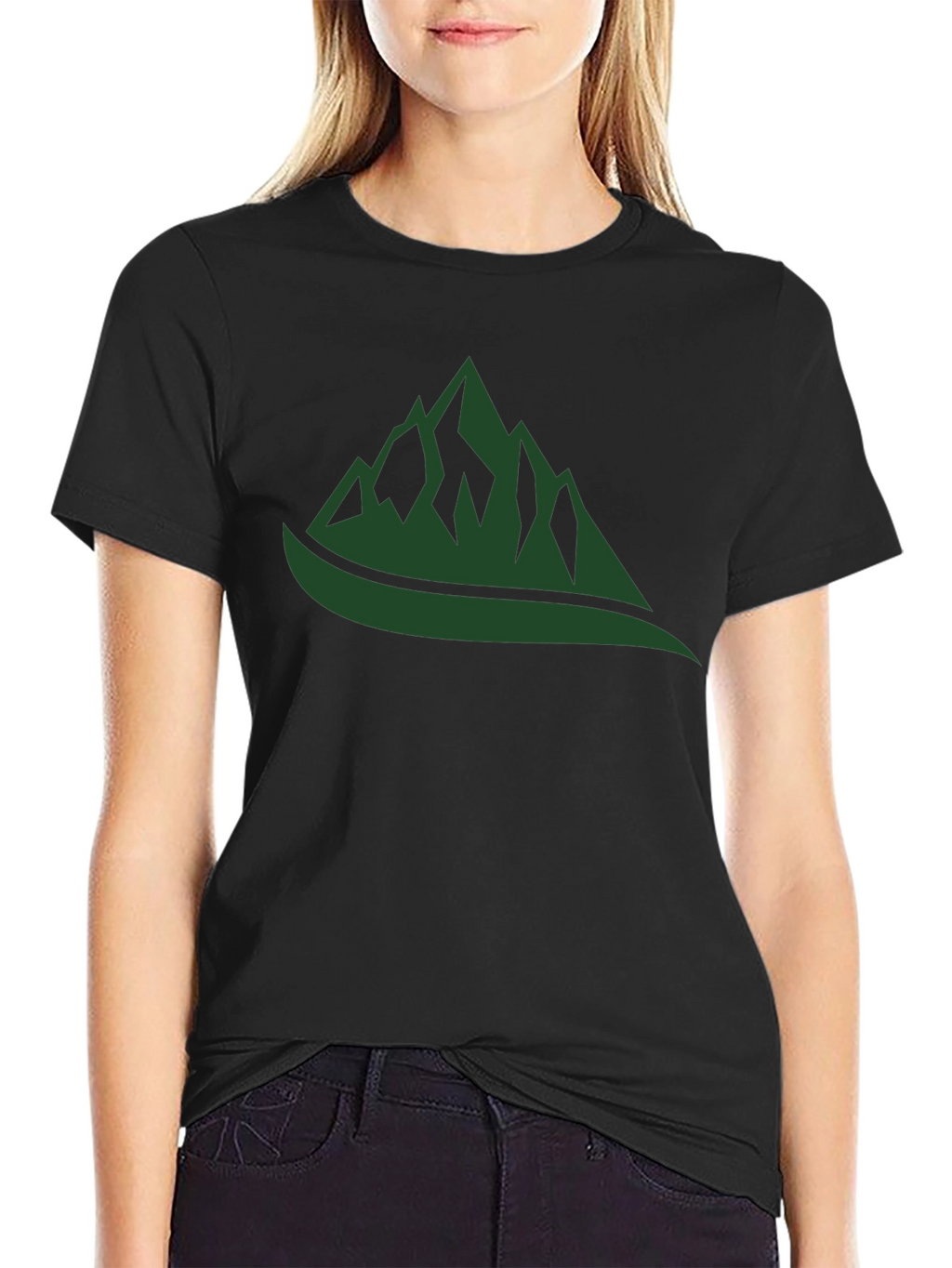 Mountain Graphic Tee - Black Cotton Casual Shirt