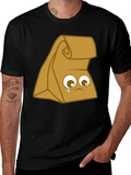 Sad Lunch Bag Graphic T-Shirt - Black Cotton Tee