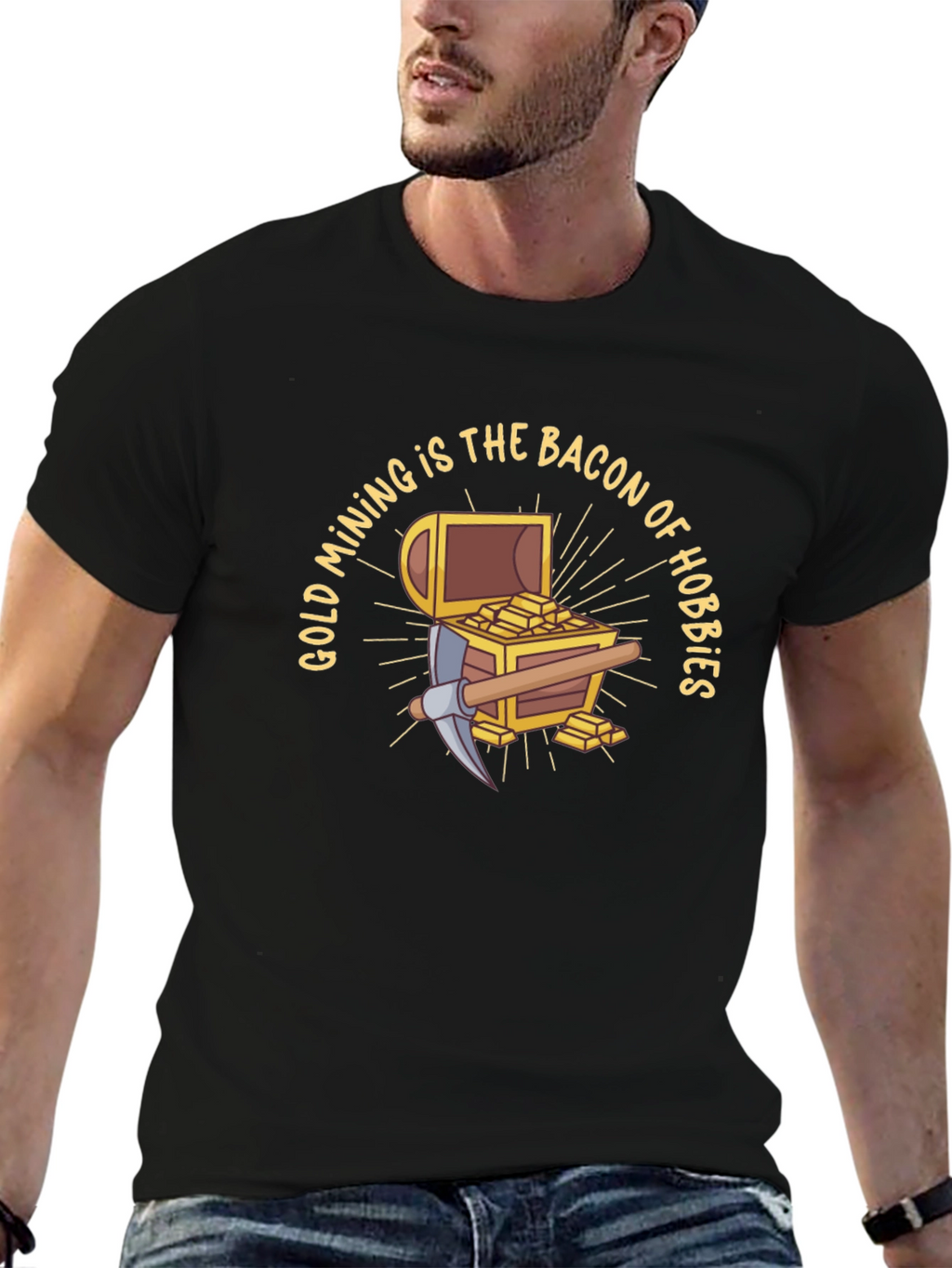 Gold Mining is the Bacon of Hobbies Black T-Shirt