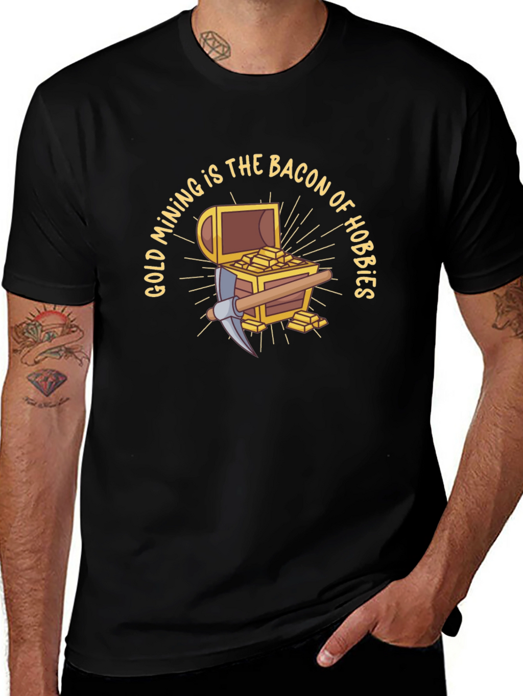 Gold Mining is the Bacon of Hobbies Black T-Shirt