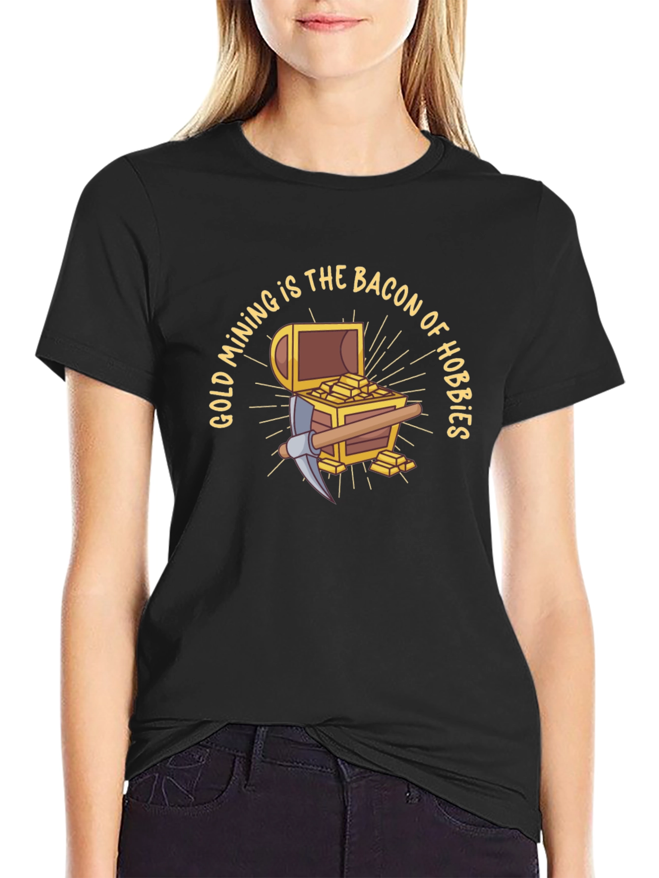 Gold Mining is the Bacon of Hobbies Black T-Shirt