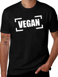 Vegan Statement T-Shirt - Black Crew Neck
