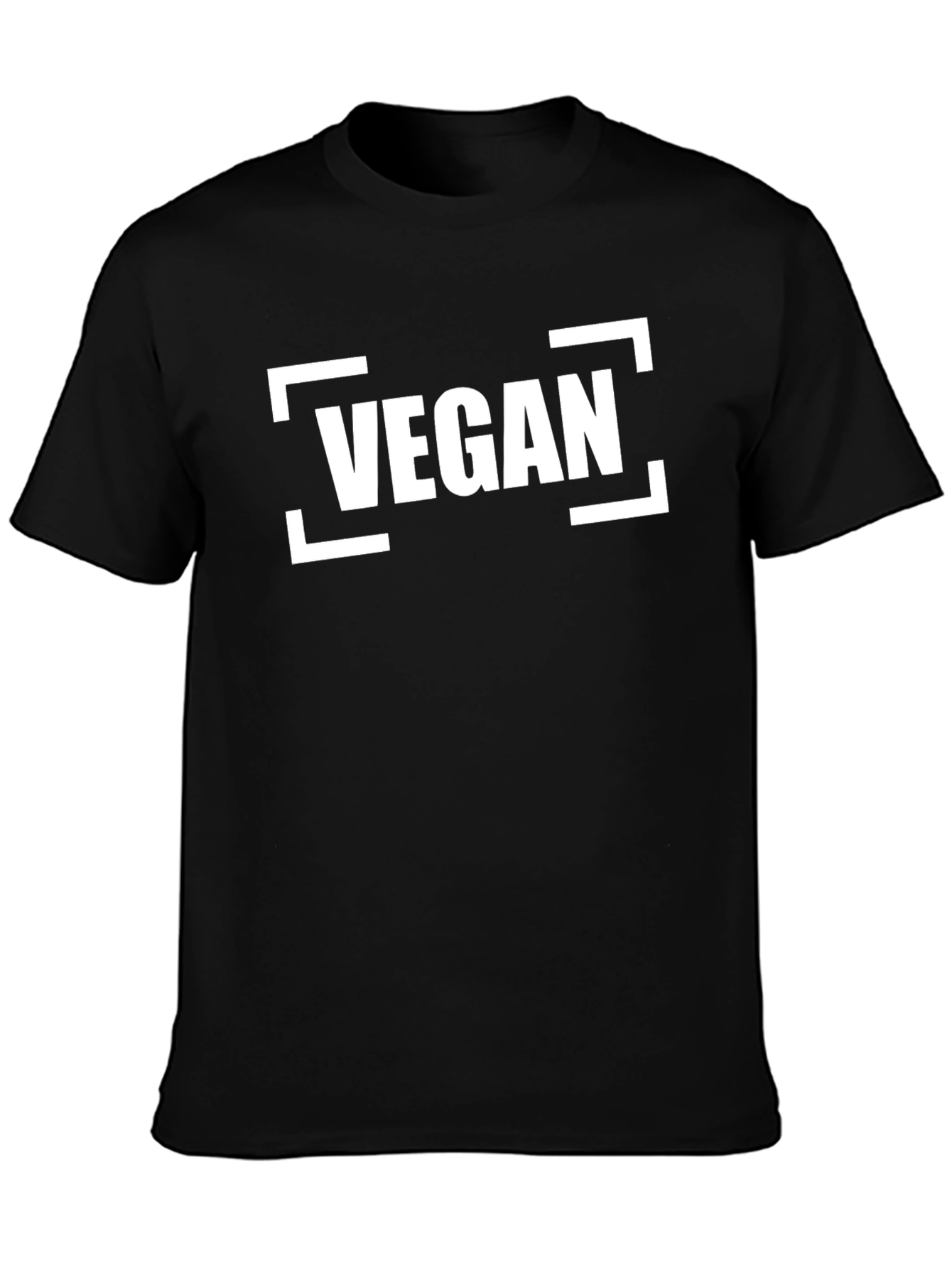 Vegan Statement T-Shirt - Black Crew Neck
