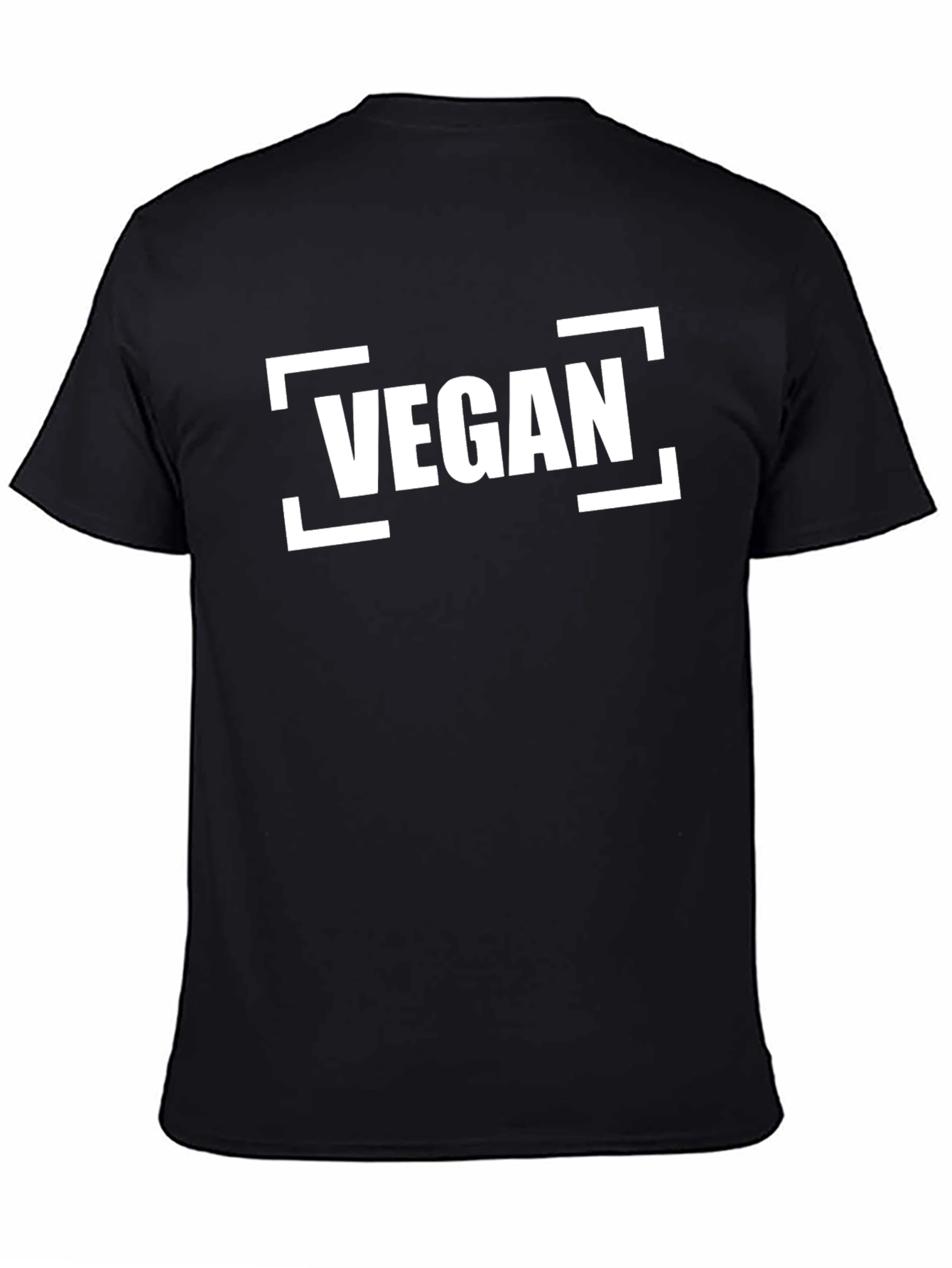 Vegan Statement T-Shirt - Black Crew Neck