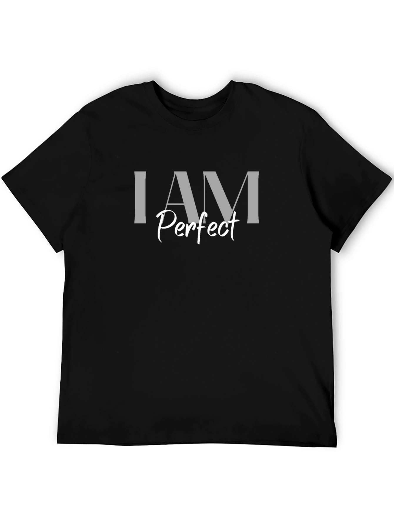 I AM Perfect - Mens Black Cotton T-Shirt