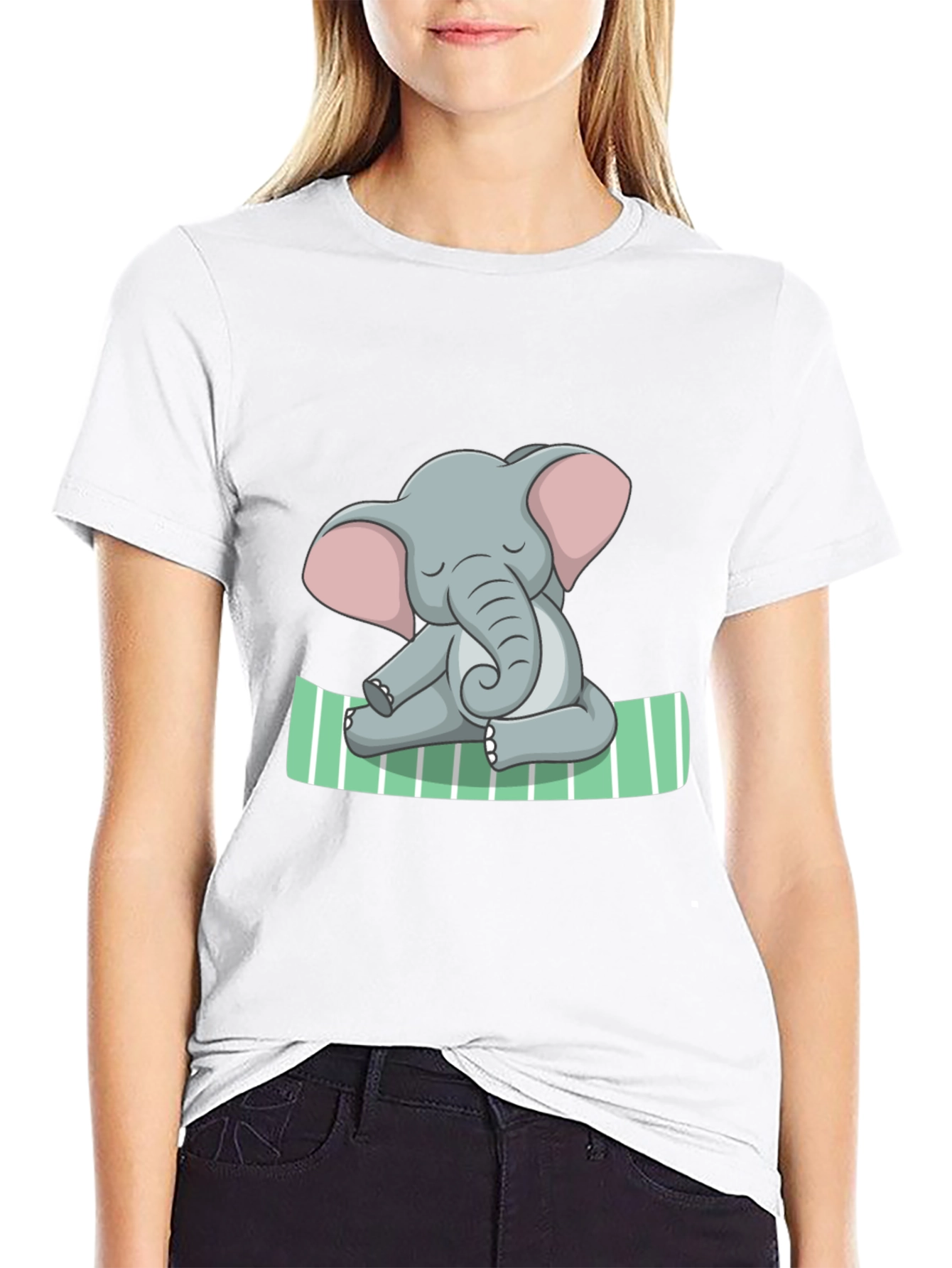 Elephant Yoga Graphic Tee - Soft Cotton Comfort